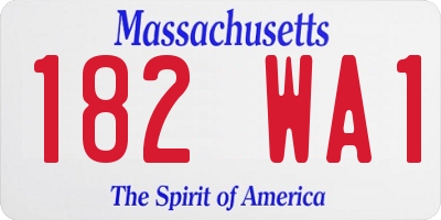 MA license plate 182WA1