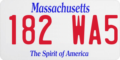 MA license plate 182WA5