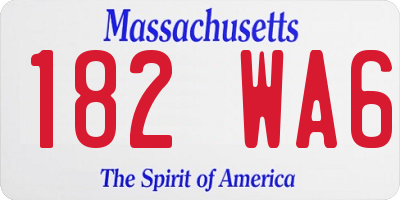 MA license plate 182WA6