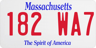 MA license plate 182WA7