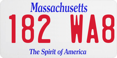 MA license plate 182WA8