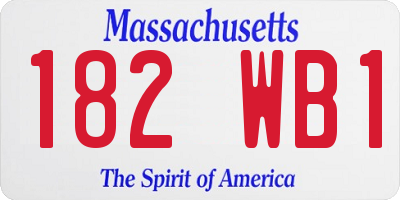 MA license plate 182WB1