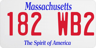 MA license plate 182WB2