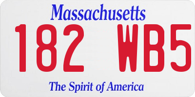 MA license plate 182WB5