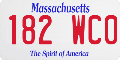 MA license plate 182WC0