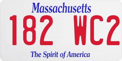 MA license plate 182WC2