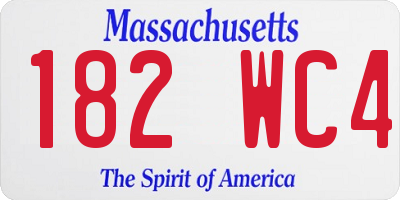 MA license plate 182WC4