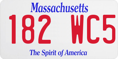 MA license plate 182WC5