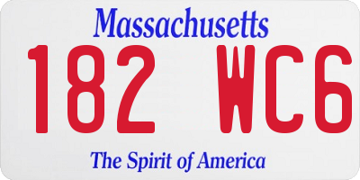 MA license plate 182WC6