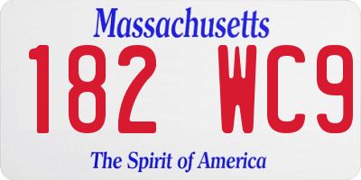 MA license plate 182WC9
