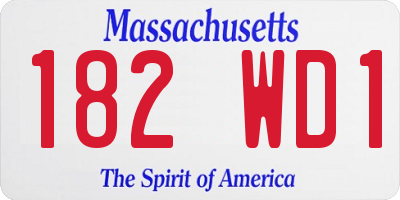 MA license plate 182WD1