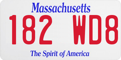 MA license plate 182WD8