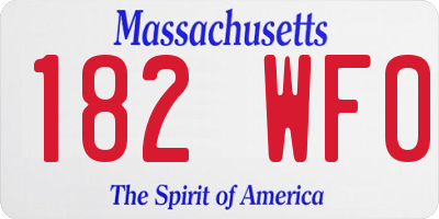 MA license plate 182WF0
