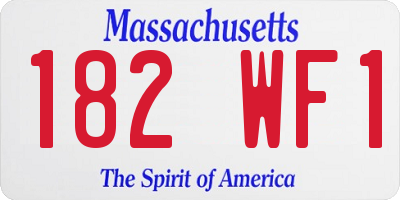 MA license plate 182WF1