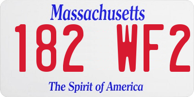MA license plate 182WF2