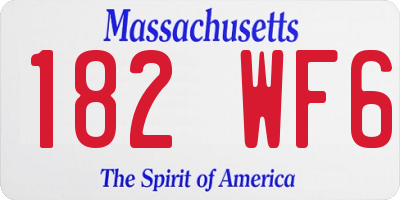 MA license plate 182WF6