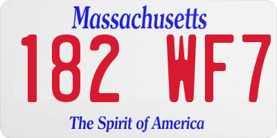 MA license plate 182WF7