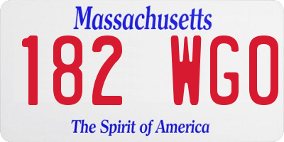 MA license plate 182WG0