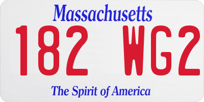 MA license plate 182WG2