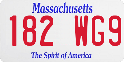 MA license plate 182WG9