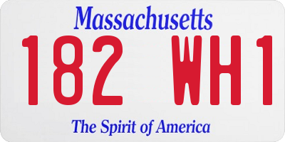 MA license plate 182WH1