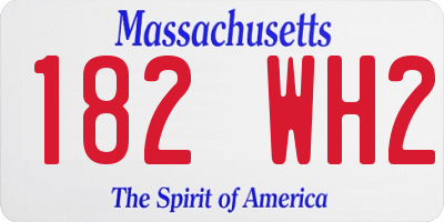 MA license plate 182WH2