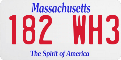 MA license plate 182WH3