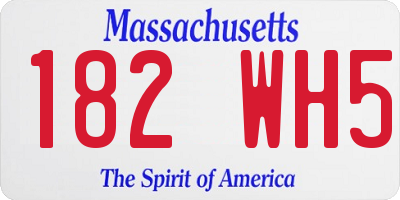 MA license plate 182WH5