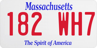 MA license plate 182WH7