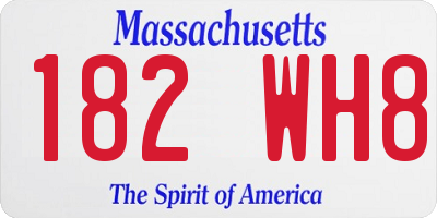 MA license plate 182WH8