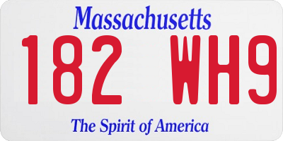 MA license plate 182WH9