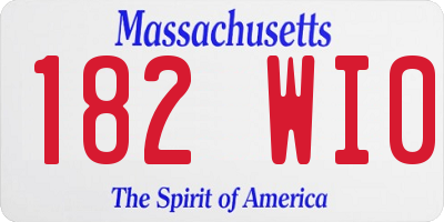 MA license plate 182WI0