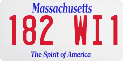 MA license plate 182WI1