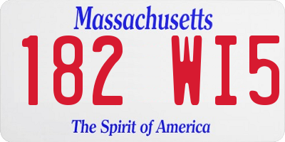 MA license plate 182WI5