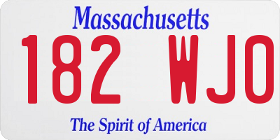 MA license plate 182WJ0
