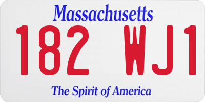 MA license plate 182WJ1