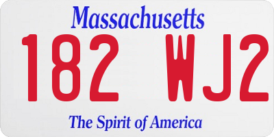 MA license plate 182WJ2