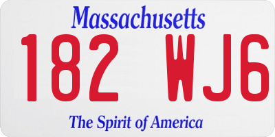 MA license plate 182WJ6