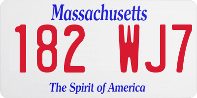 MA license plate 182WJ7