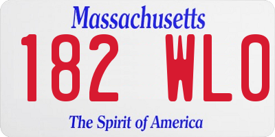 MA license plate 182WL0