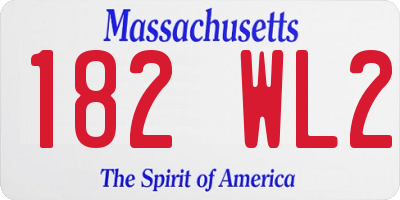 MA license plate 182WL2