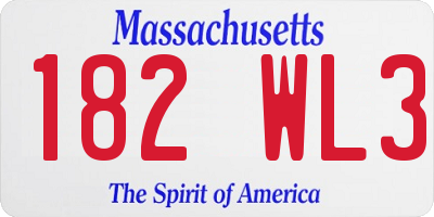 MA license plate 182WL3