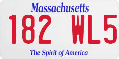 MA license plate 182WL5