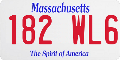 MA license plate 182WL6