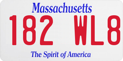 MA license plate 182WL8