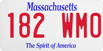 MA license plate 182WM0