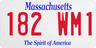 MA license plate 182WM1
