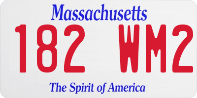 MA license plate 182WM2