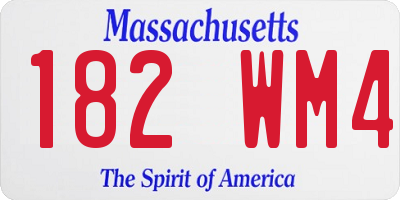 MA license plate 182WM4