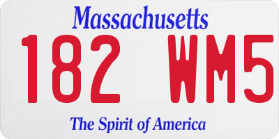 MA license plate 182WM5